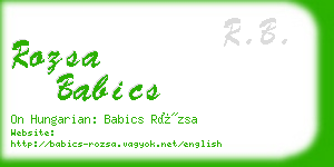 rozsa babics business card